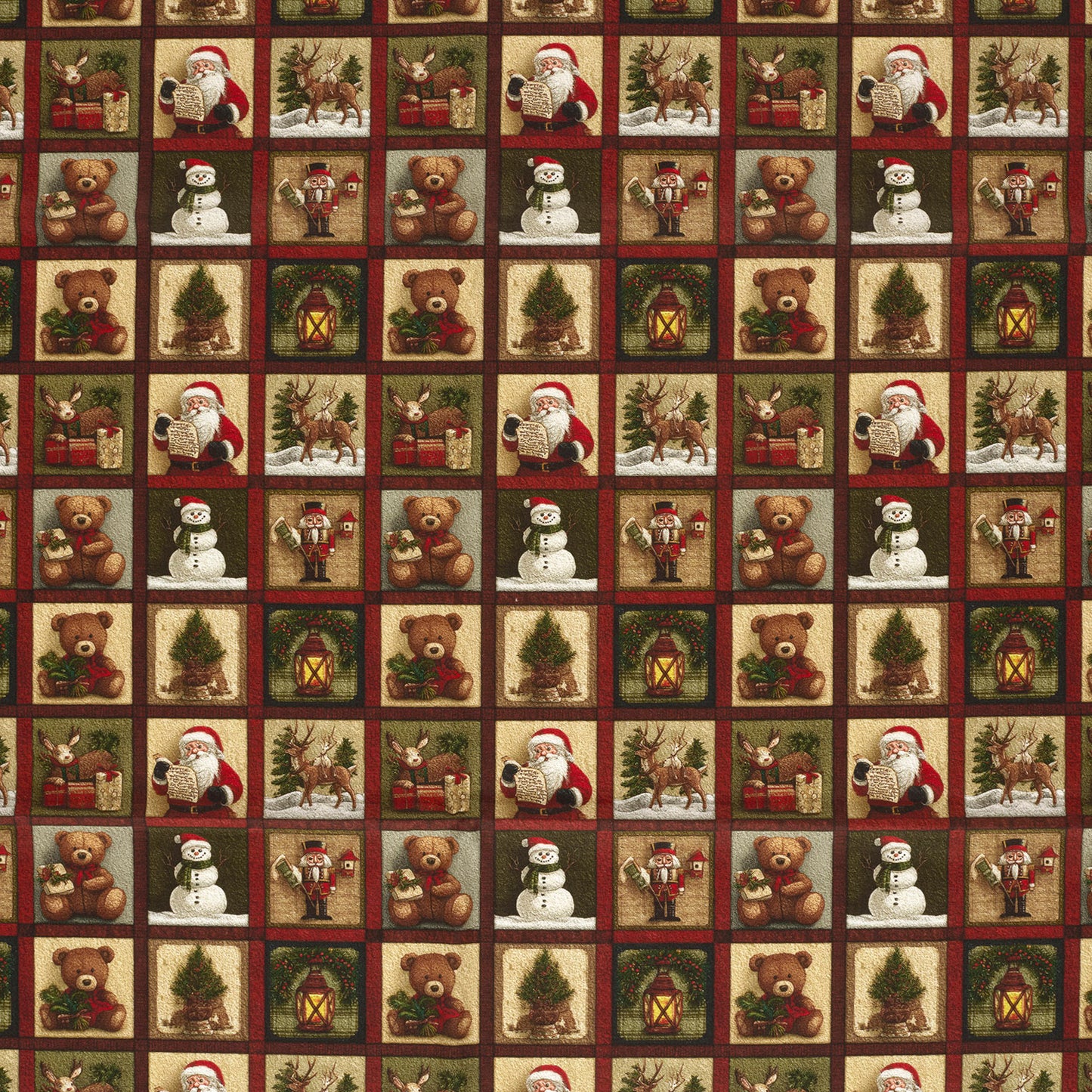 Premium 100% Cotton Fabric - Christmas Cards