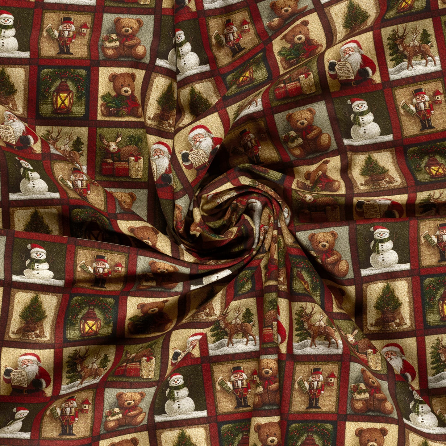 Premium 100% Cotton Fabric - Christmas Cards