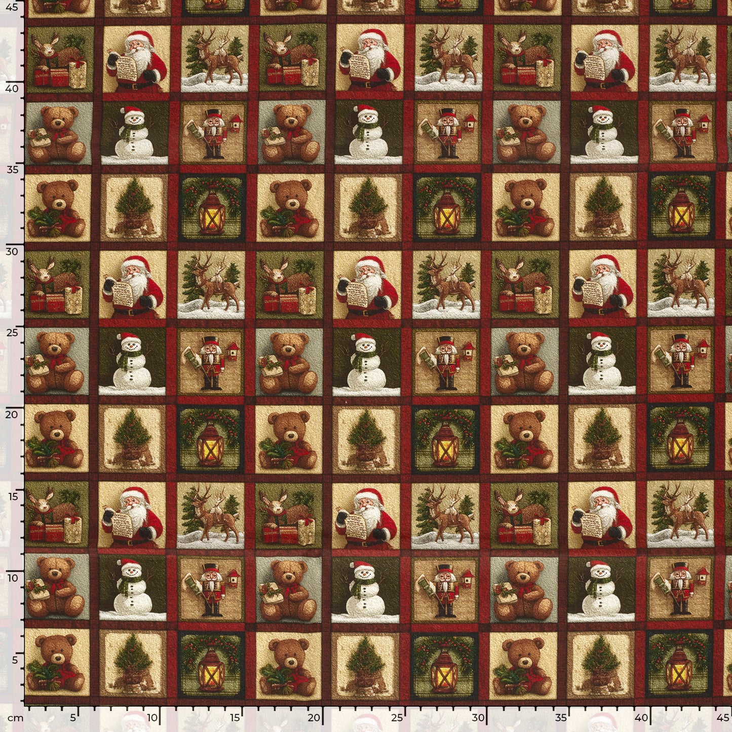 Premium 100% Cotton Fabric - Christmas Cards