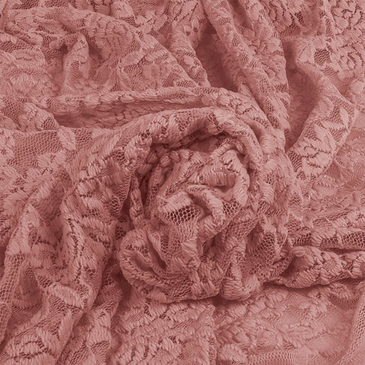 Old-Pink Lace Fabric 145 g/m²