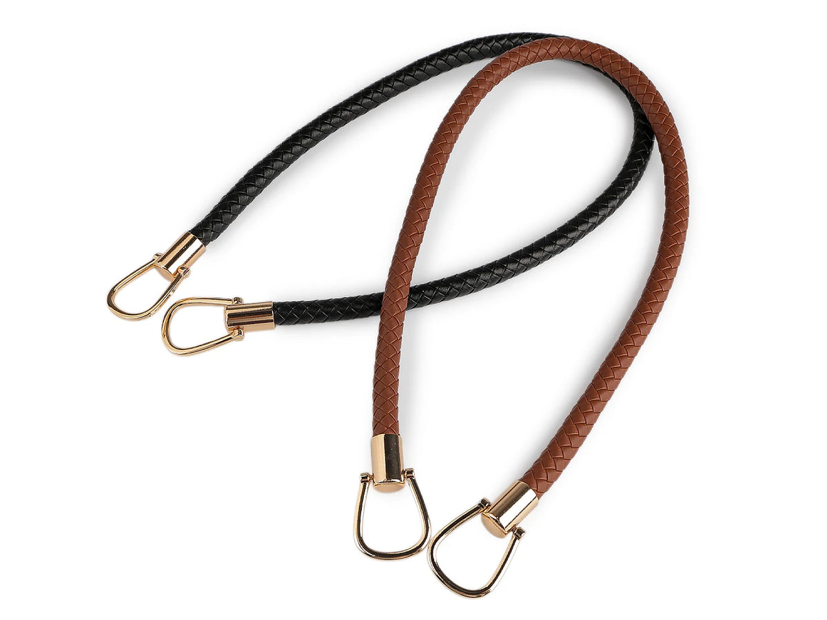 Pinta dirbtinės odos rankinės rankena – juoda/auksinė, 70 cm