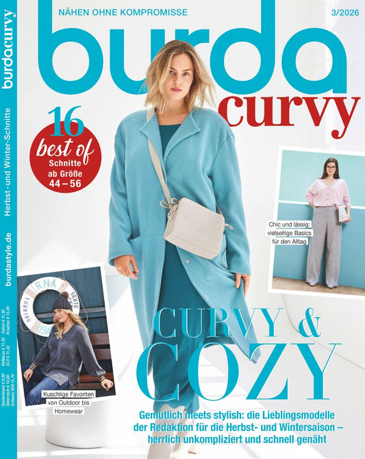 Burda Curvy 3/2026 – siuvimo žurnalas su iškarpomis, vokiečių kalba