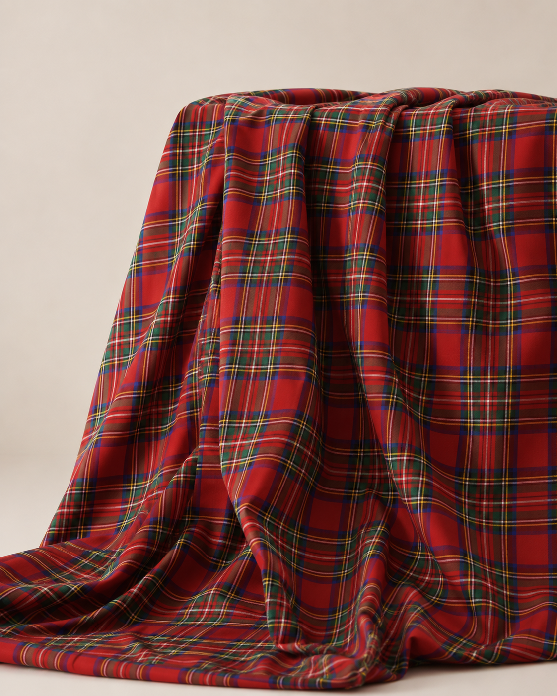 100% Cotton Fabric - Christmas Red Plaid