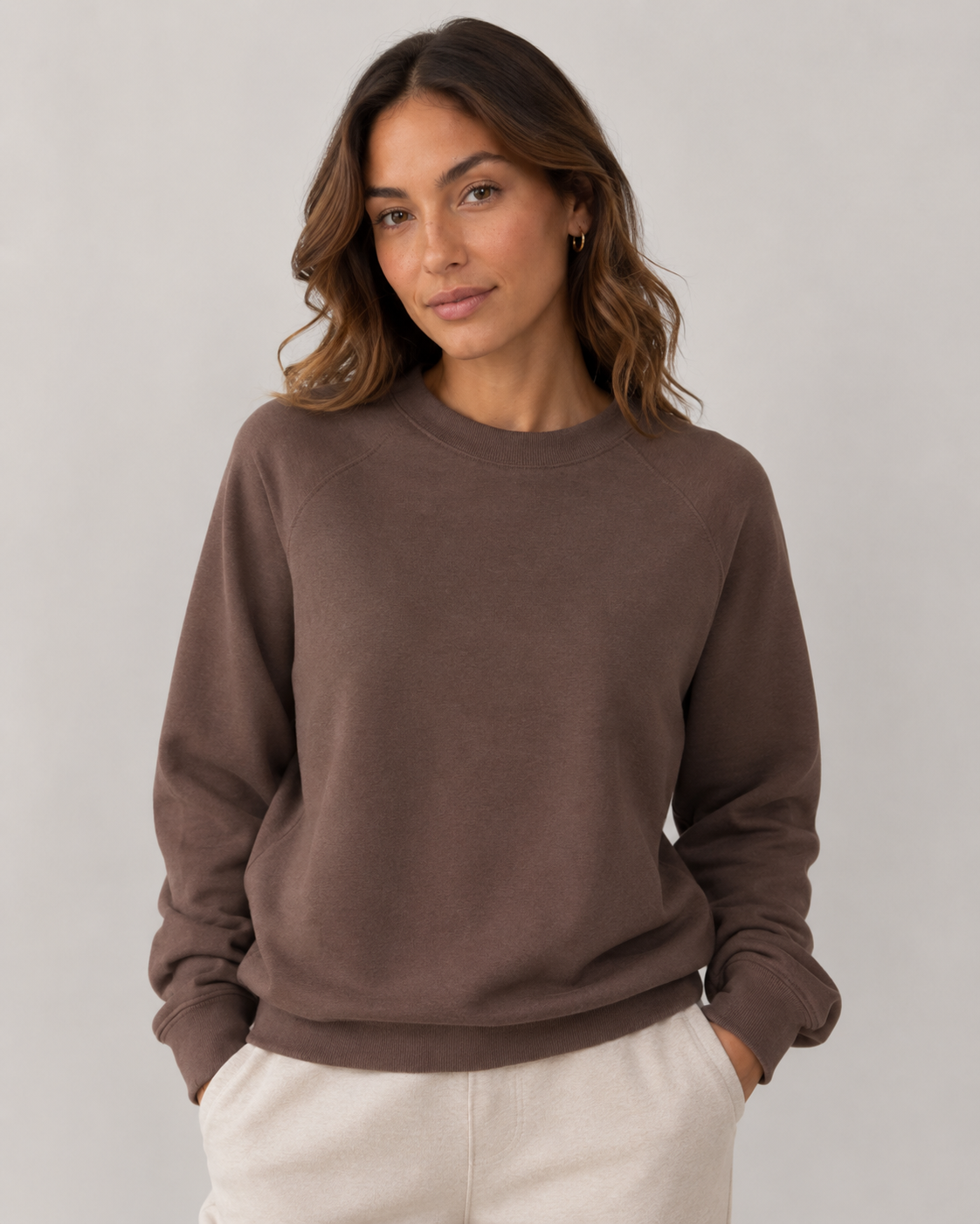 Cotton Padded Jersey - Cinnamon Brown