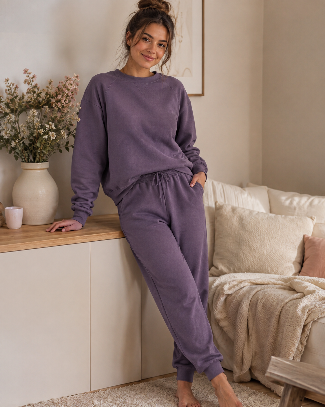 Cotton Insulated Jersey - Smoky Lilac