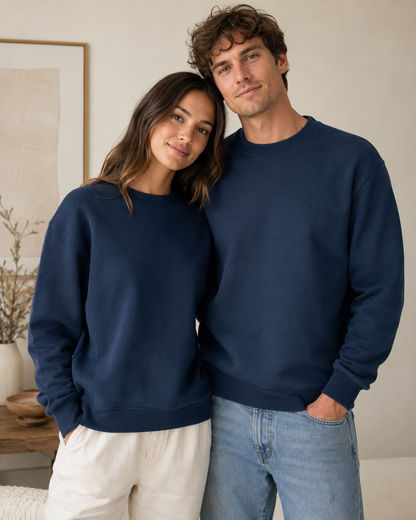 Cotton Warm Knit, Denim Blue