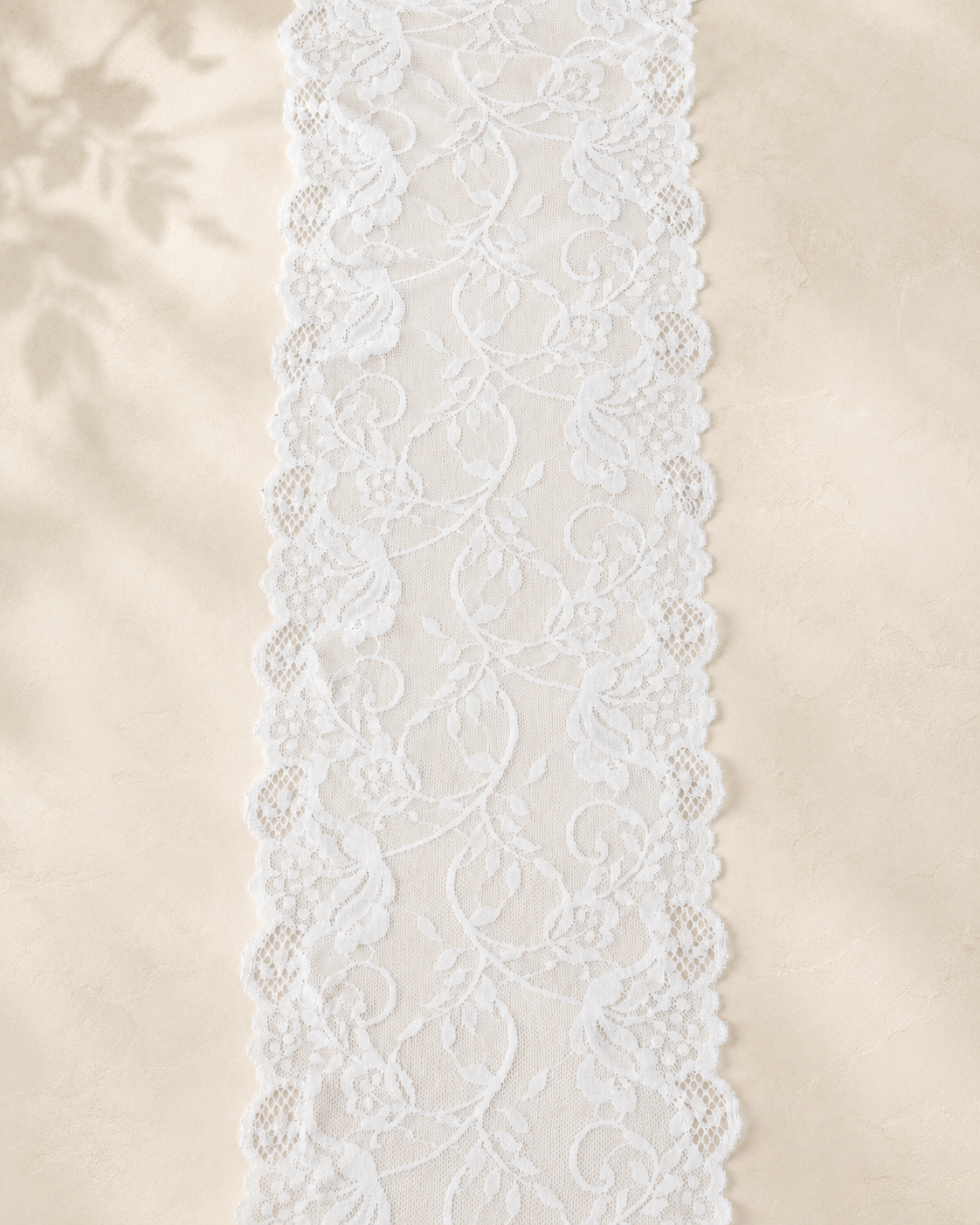 Elastīga mežģīne 15 cm- balta