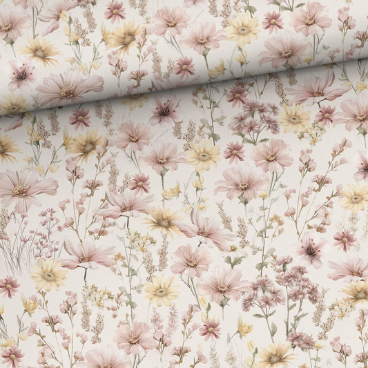 Kilpinis medvilnės trikotažas – saulės nutvieksta pieva 250 g/m²