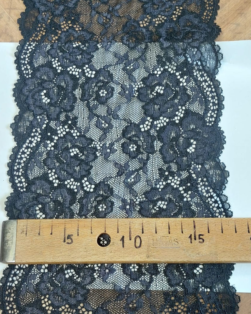 Elastīgā mežģīne 18 cm-navy blue