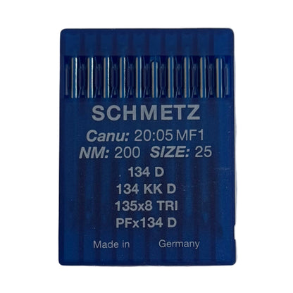 Image des aiguilles pour machines à coudre industrielles SCHMETZ 134 D pour cuir (10 pcs) – disponible chez Šarlotes audumi