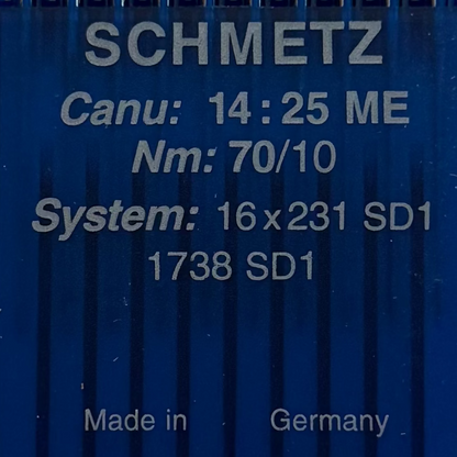 Attēls ar Adatas rūpnieciskajām šujmašīnām SCHMETZ DBx1 SD1 – ādai, plastmasai un PVC materiāliem (10gab.) – pieejams Šarlotes audumi