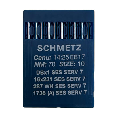 Aiguilles pour machines à coudre industrielles SCHMETZ DBx1 SES SERV 7 – pour tricots fins et tissus tissés légers (10 pièces)