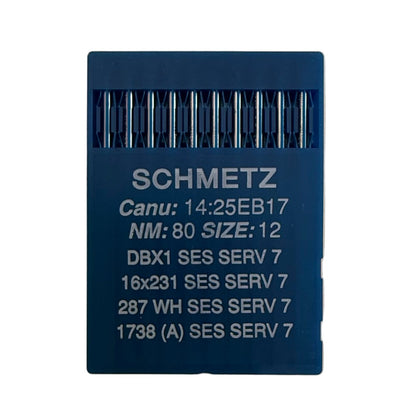Aiguilles pour machines à coudre industrielles SCHMETZ DBx1 SES SERV 7 – pour mailles fines et tissus tissés légers (10 pcs)