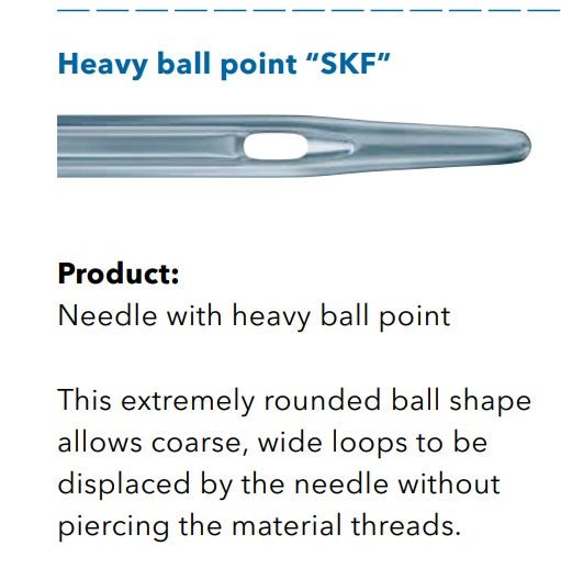 Attēls ar Adatas rūpnieciskajām šujmašīnām SCHMETZ DBx1 SKF – ļoti rupjai trikotāžai (10 gab.) – pieejams Šarlotes audumi