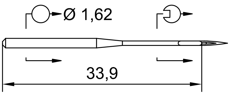 Attēls ar Adatas rūpnieciskajām šujmašīnām SCHMETZ DBx1 SUK SF – īpaši smalkai trikotāžai (10gab.) – pieejams Šarlotes audumi