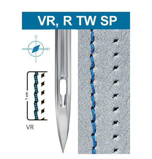 Attēls ar Adatas rūpnieciskajām šujmašīnām SCHMETZ DPx5 VR - ādai (10gab.) – pieejams Šarlotes audumi