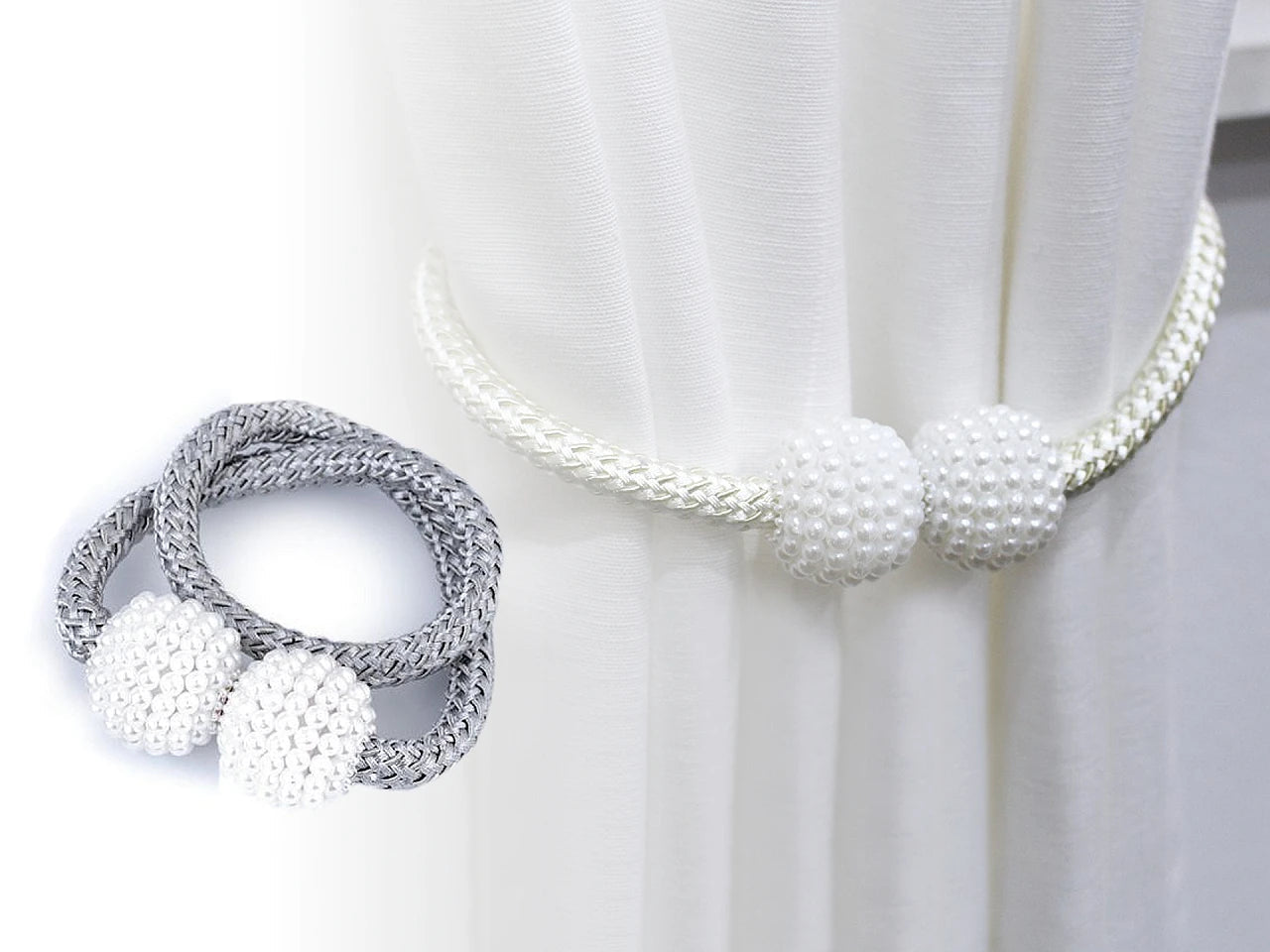 Attēls ar Aizkaru turētāji ar magnētu (komplektā 2 gb)|dažādu toņu – pieejams Šarlotes audumi