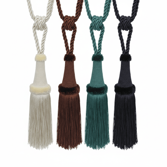 Attēls ar Aizkaru turētāji, savilcēji ar bārkstīm|dažādu toņu – pieejams Šarlotes audumi