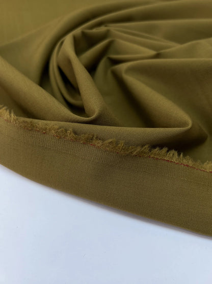 Wool fabric with elastane in green-brown – France