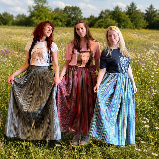 Image of free pattern instructions "Midsummer skirt with elastic" – available at Šarlotes audumi