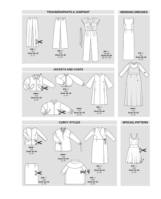 Attēls ar Burda Style 03/2026 - ENG – pieejams Šarlotes audumi