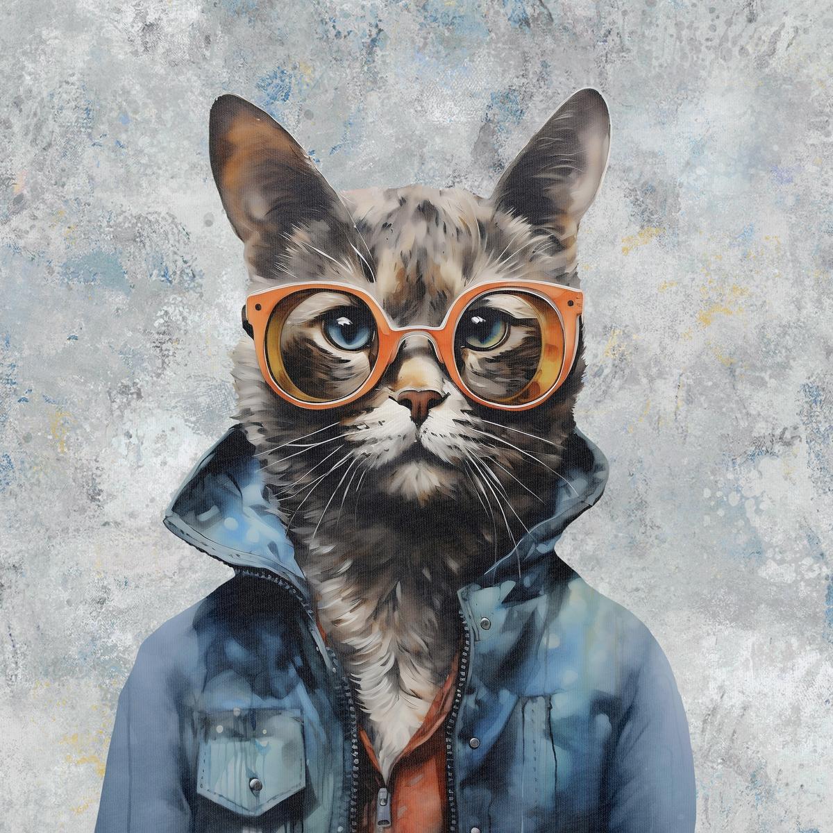 Image avec panneau en jersey à boucles - chat charmant 250 g/m² | Design - 01 – disponible chez Šarlotes audumi