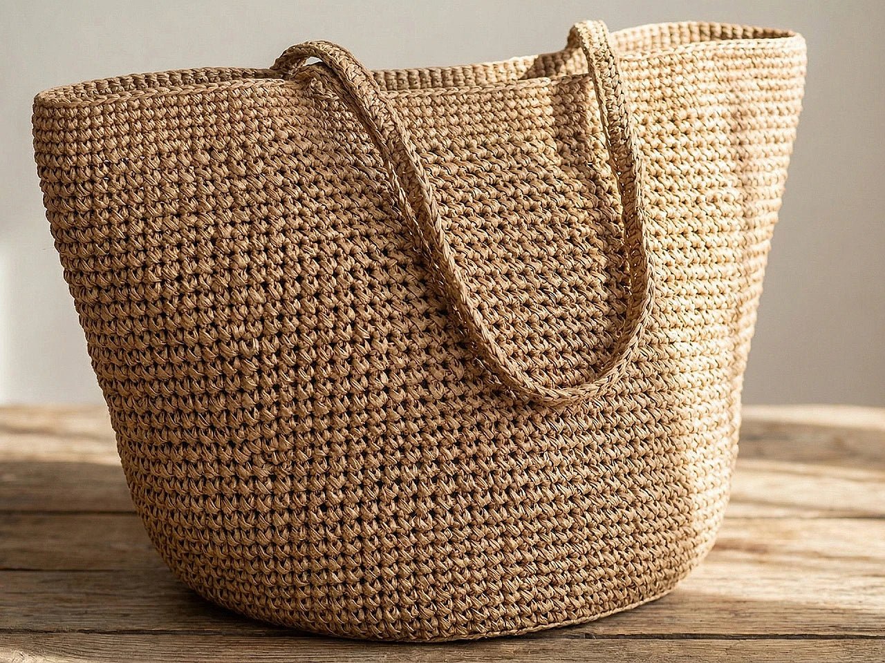Image of natural raffia cord for knitting and crocheting Ø2 mm – available from Šarlotes audumi