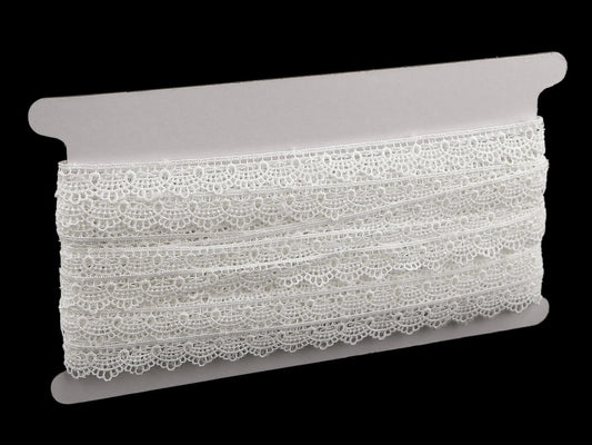 Image of decorative guipure lace 17 mm, warm white – available online at Šarlotes audumi