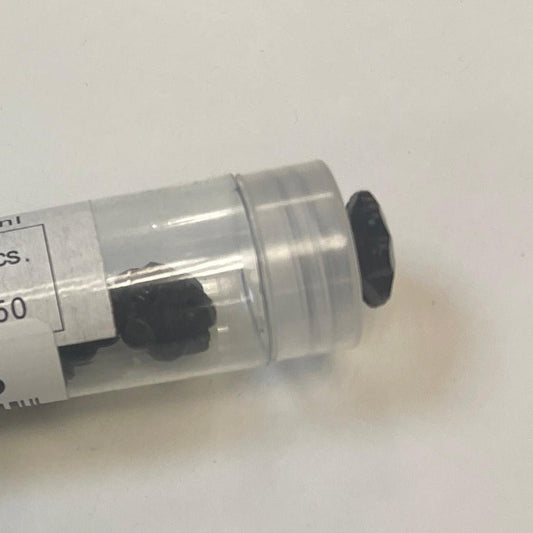 Attēls ar Dekoratīva poga 19 mm-melna puķīte – pieejams internetā Šarlotes audumi