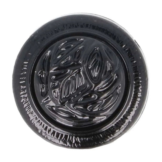 Image of a decorative button with a heart detail - black - available online at Charlotte's Fabrics