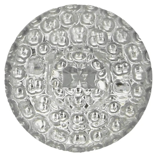Decorative button with a silver brushed mosaic pattern, 16 mm – available online at Charlotte Fabrics