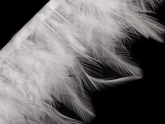 Image of decorative feather trim, feather length 7–12 cm – available at Šarlotes audumi