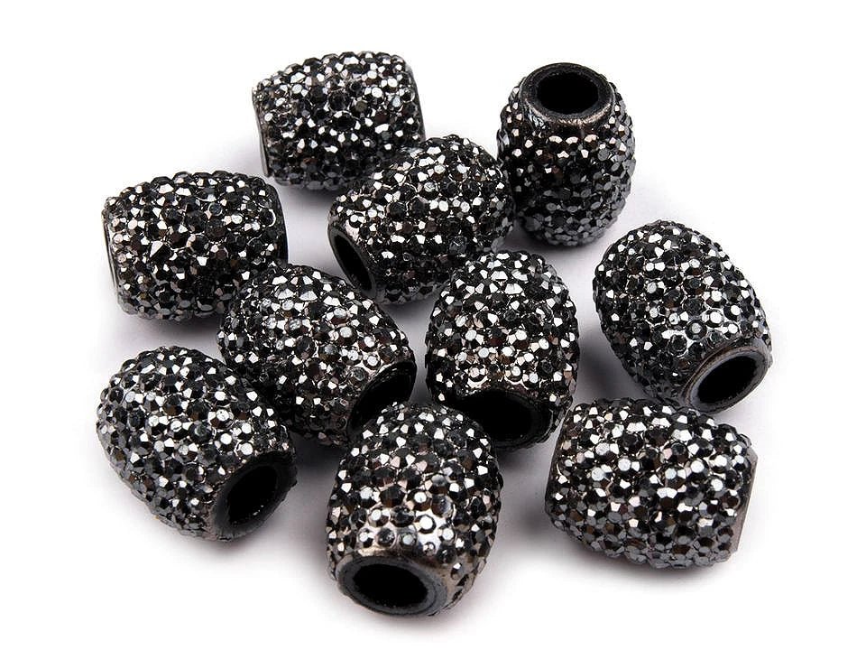 Attēls ar Dekoratīvas spīdīgas pērlītes ar lielu caurumu 13×15 mm – pieejams Šarlotes audumi