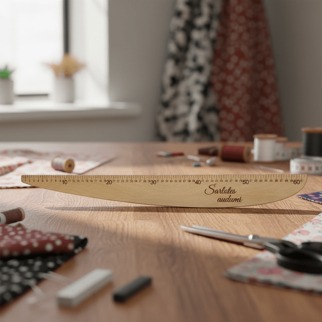 Attēls ar Drēbnieku lineāls | lekāls ar izliekumu A - 1 – pieejams Šarlotes audumi