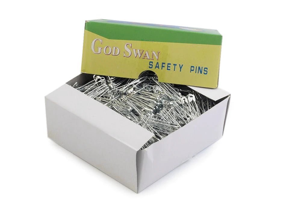 Attēls ar Drošības adatas, saspraudes 45 mm - sudraba (iepakojumā 10 gab) – pieejams Šarlotes audumi