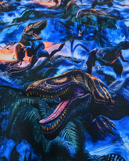 Medvilninis trikotažas, Jersey-dinozaurai ant tamsiai mėlyno