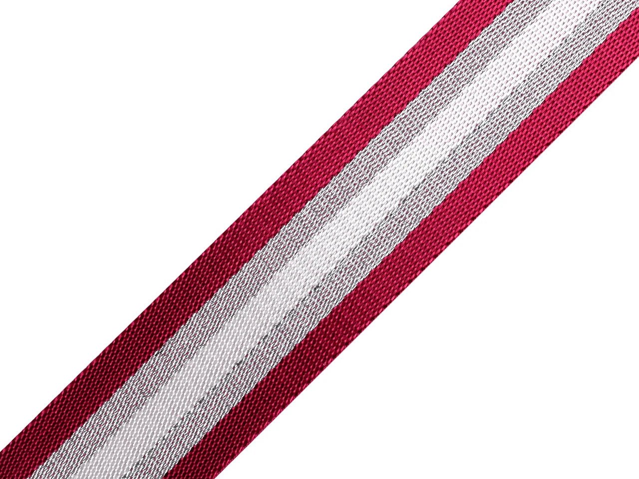 Attēls ar Dubultpusēja poliestera lenta ar lurexu 40 mm – pieejams Šarlotes audumi