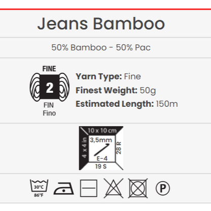 Yarn Art Jeans Bamboo yarn - soft pink 150 m 50g #109