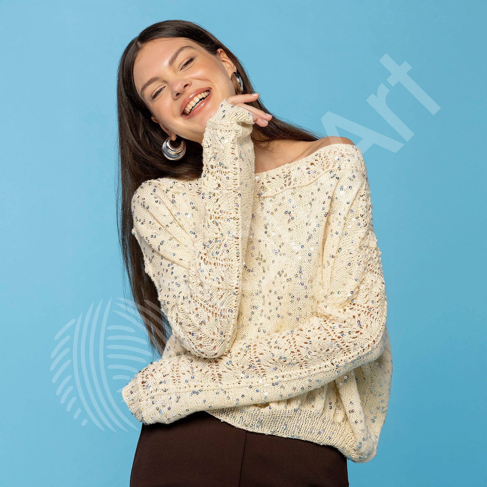 Attēls ar Dzija YarnArt Cotton Gold Paillettes ar fliteriem - 50g / 140m – pieejams Šarlotes audumi