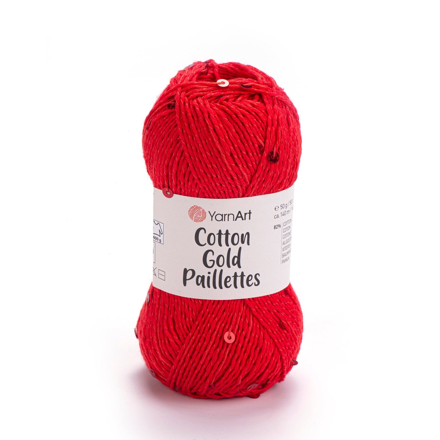 Attēls ar Dzija YarnArt Cotton Gold Paillettes ar fliteriem - 50g / 140m – pieejams Šarlotes audumi