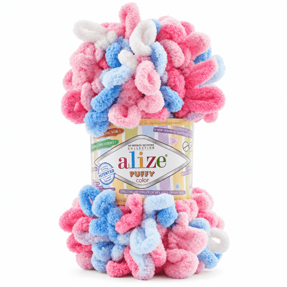 Paveikslėlis su Alize Puffy siūlais - 100g / 9m – galima įsigyti internetu Šarlotės audiniai