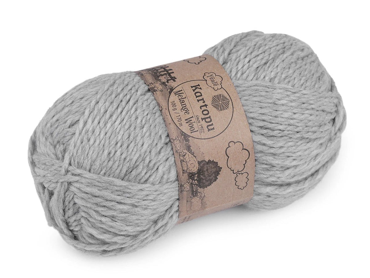 Nuotrauka su vilnos siūlais KARTOPU MELANGE WOOL 100 g / 170 m – prieinama internetu Šarlotės audiniai