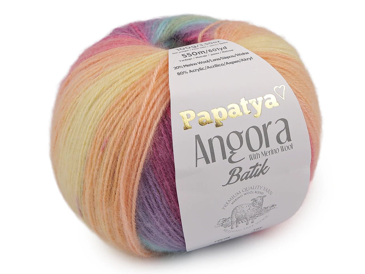 Nuotrauka su Dzijos Papatya Angora Batik 100g / 550m – prieinama „Šarlotės audiniai“