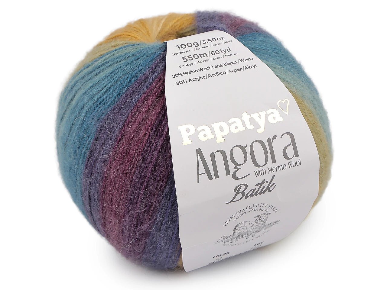 Nuotrauka su Dzijos Papatya Angora Batik 100g / 550m – galima įsigyti Šarlotes audumi