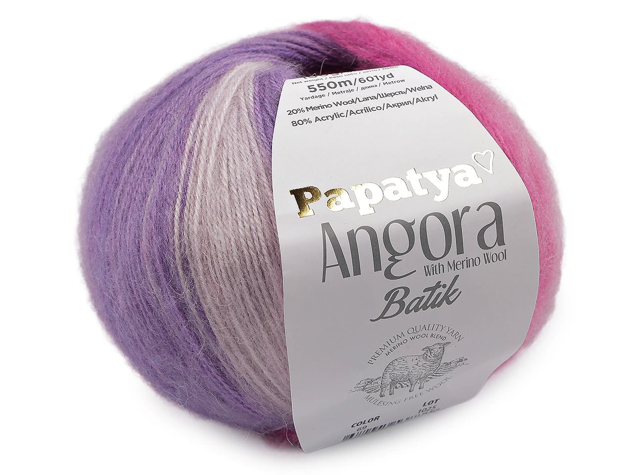 Paveikslėlis su Dzijas Papatya Angora Batik 100g / 550m – galima įsigyti Šarlotės audiniai