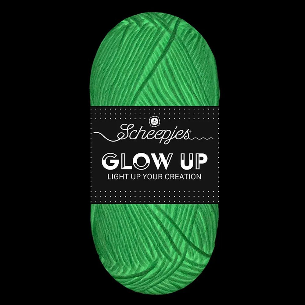 Attēls ar Dzijas Scheepjes Glow Up tumsā spīdoša dzija- 50g / 105m – pieejams internetā Šarlotes audumi