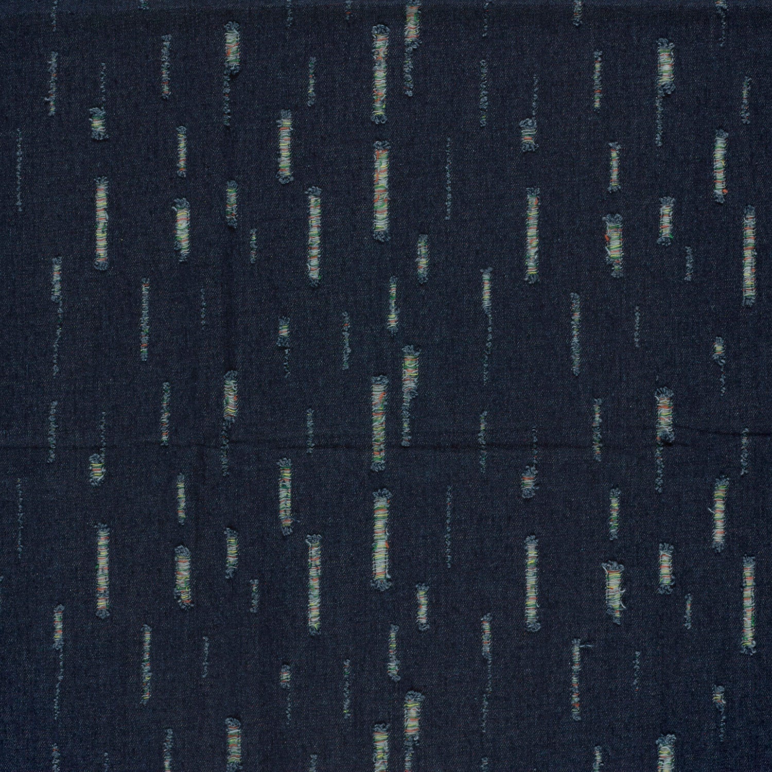 Attēls ar Džinsu audums ar elastānu - dekoratīvi plēsumi 320 g/m² – pieejams Šarlotes audumi