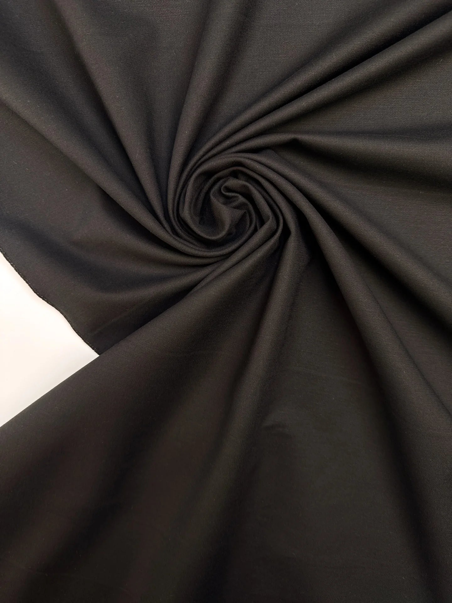 Black cotton suiting fabric with elastane and moiré effect – Italy