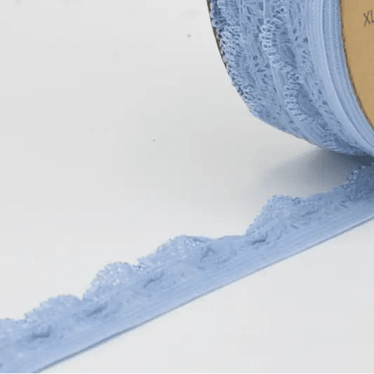 Attēls ar Elastīga gumija, mežģīne 2 cm - gaiši zila – pieejams Šarlotes audumi