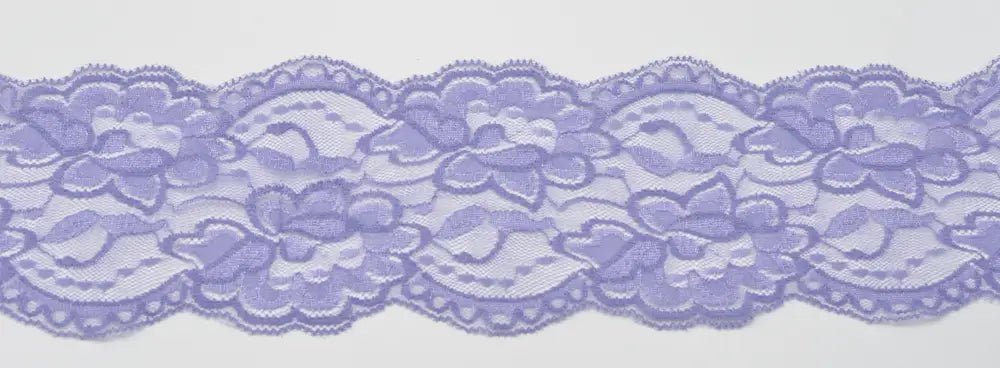 Attēls ar Elastīgā mežģīne 10 cm - ceriņu – pieejams Šarlotes audumi